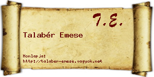 Talabér Emese névjegykártya